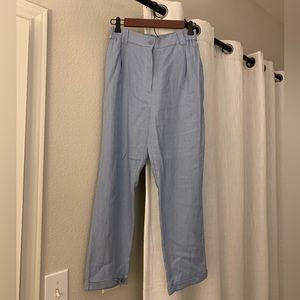 Mango Blue Linen Pants